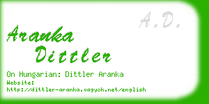 aranka dittler business card